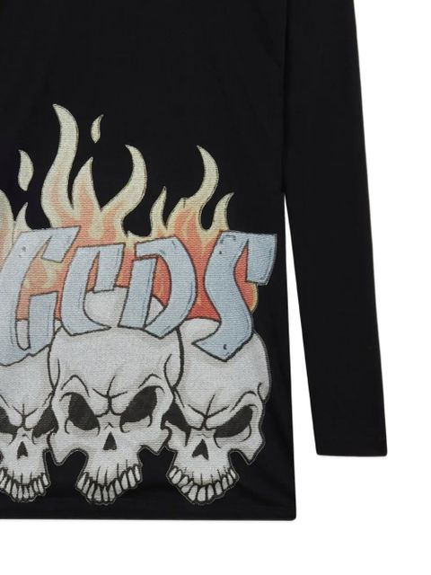 GCDS skull-print long-sleeve mini dress - Black - zdjęcie produktu nr 2