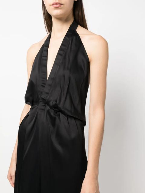 MM6 Maison Margiela satin halterneck midi dress - Black - zdjęcie produktu nr 2