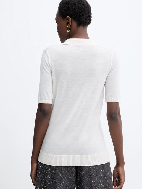 Simona Corsellini polo wełniane damski kolor beżowy A25CPMGE0501