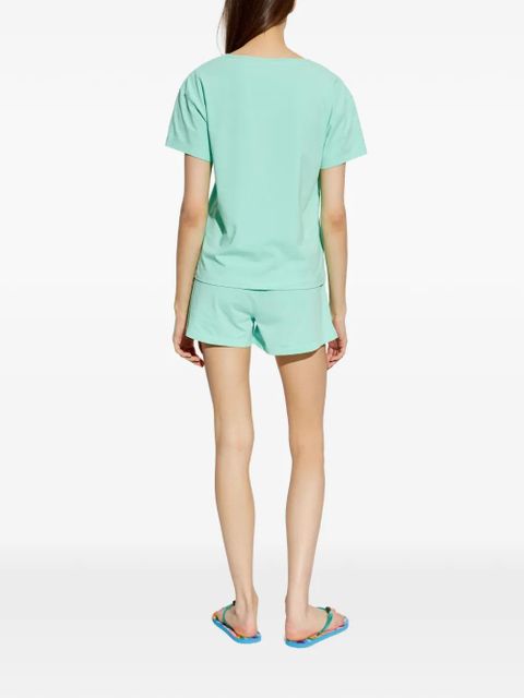 Moschino two-piece pajamas logo set - Green