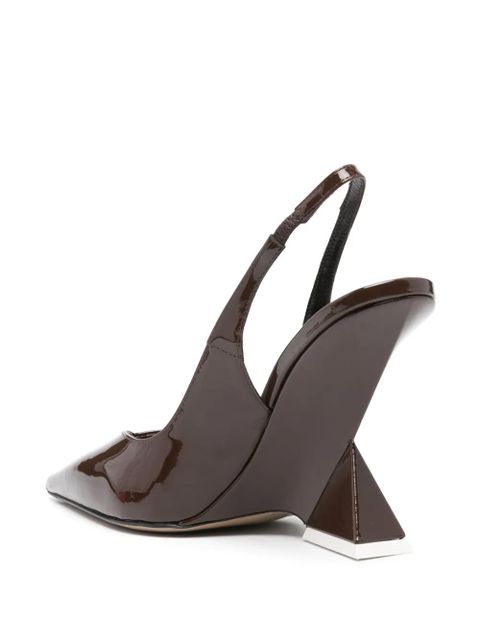 The Attico Cheope 105mm leather pumps - Brown