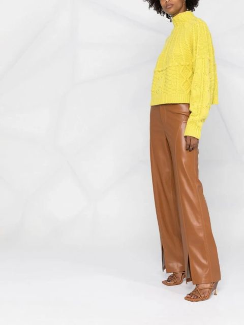 Nanushka curved seam straight-leg trousers - Brown