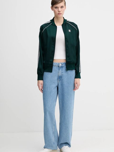 adidas Originals bluza Sst Satin Tt damska kolor zielony z aplikacją JZ6732