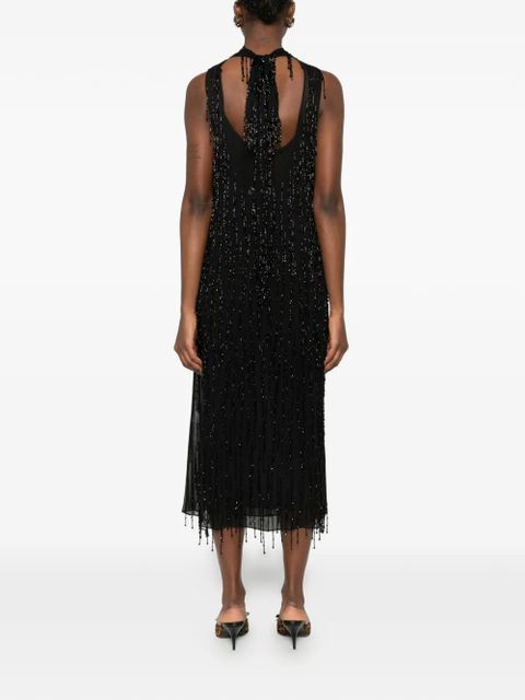 Blumarine beaded high-neck dress - Black