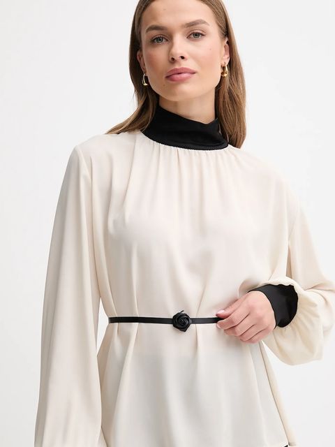 Gaudi bluzka damska kolor beżowy gładka 521FD45031