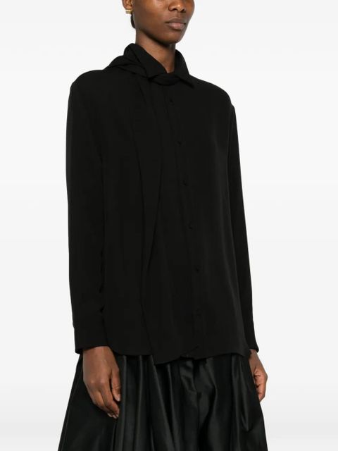 Balenciaga tie-neck shirt - Black