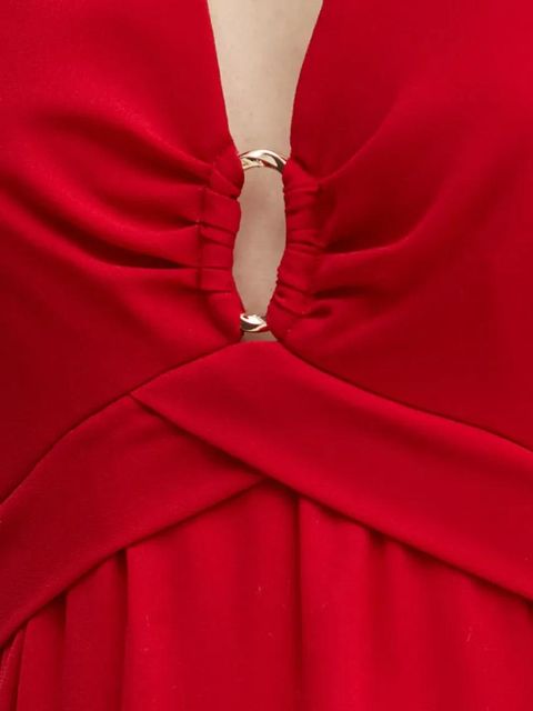 Morgan sukienka RCIL kolor czerwony maxi rozkloszowana RCIL