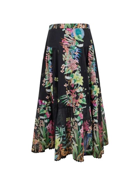 Charo Ruiz Ibiza floral-print buttoned maxi skirt - Black - zdjęcie produktu nr 2