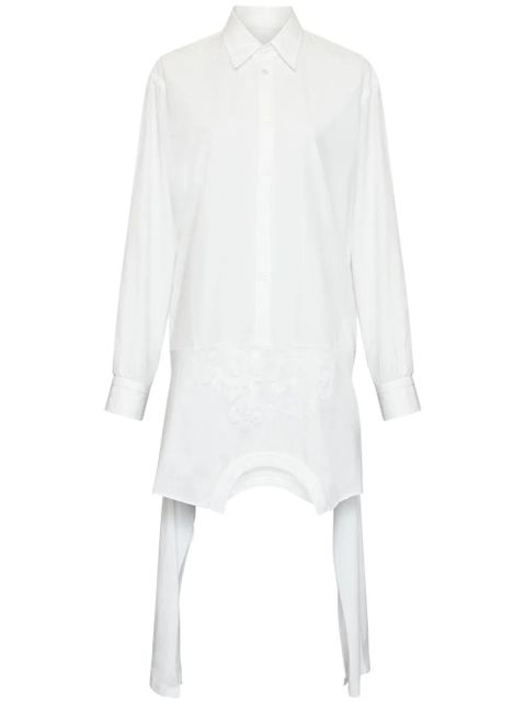 MM6 Maison Margiela asymmetric cotton shirt dress - White - zdjęcie produktu nr 1