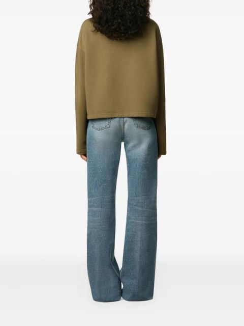 AMI Paris Ami De Coeur contrasted cotton sweatshirt - Green