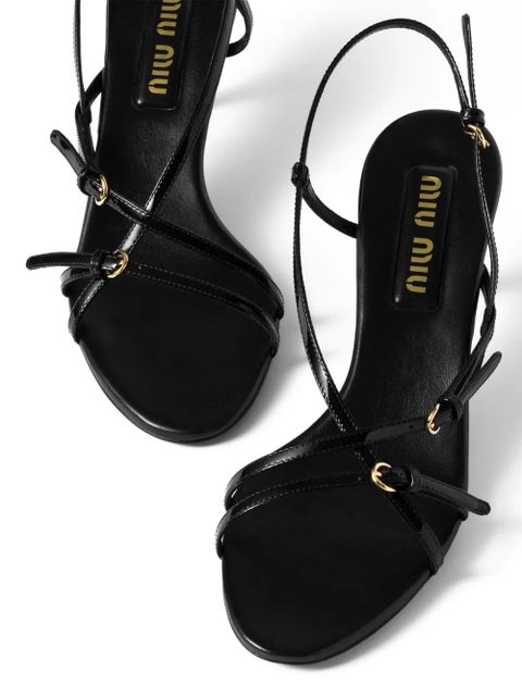 Miu Miu 55cm patent leather sandals - Black