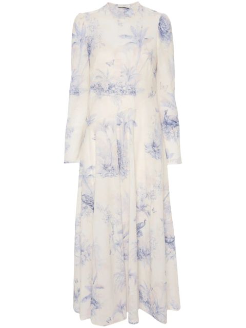 ZIMMERMANN waverly asymmetric maxi dress - Neutrals