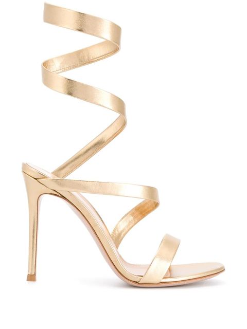 Gianvito Rossi twist-strap leather sandals - Gold - zdjęcie produktu nr 1