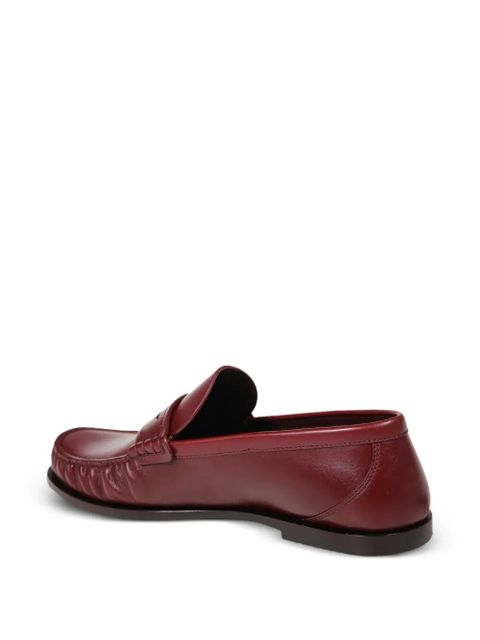 Saint Laurent Laurent logo-plaque leather loafers - Red