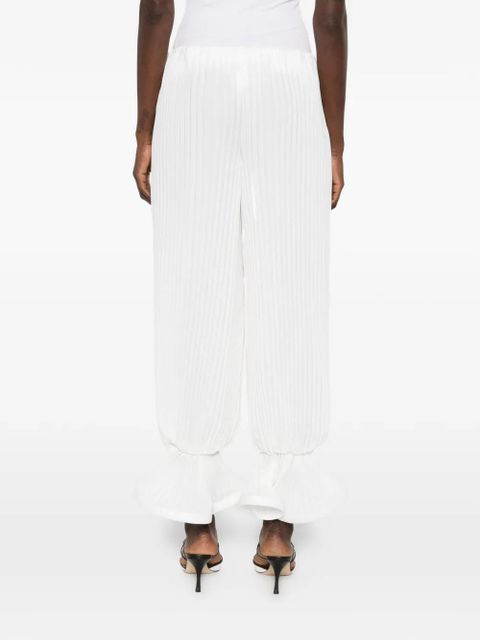 Rowen Rose ruffled-detail trousers - White