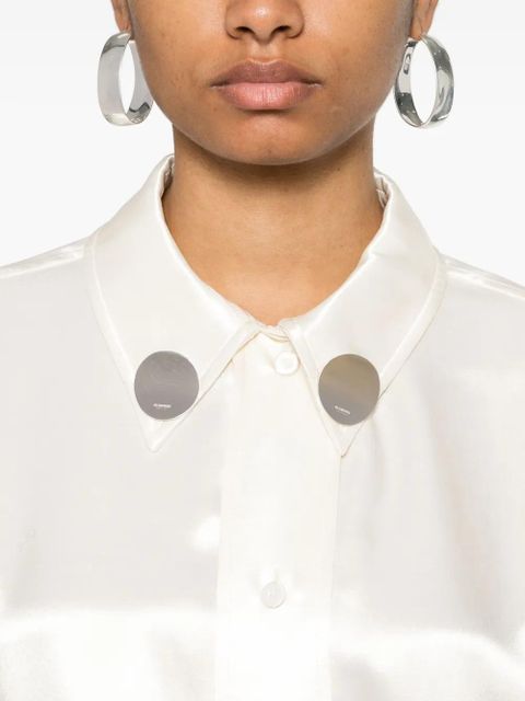 Jil Sander logo-appliqué drop-shoulder shirt - Neutrals