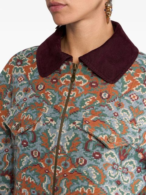 ETRO zip-up floral jacket - Blue