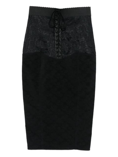 Dolce & Gabbana lace-up midi skirt - Black - zdjęcie produktu nr 1