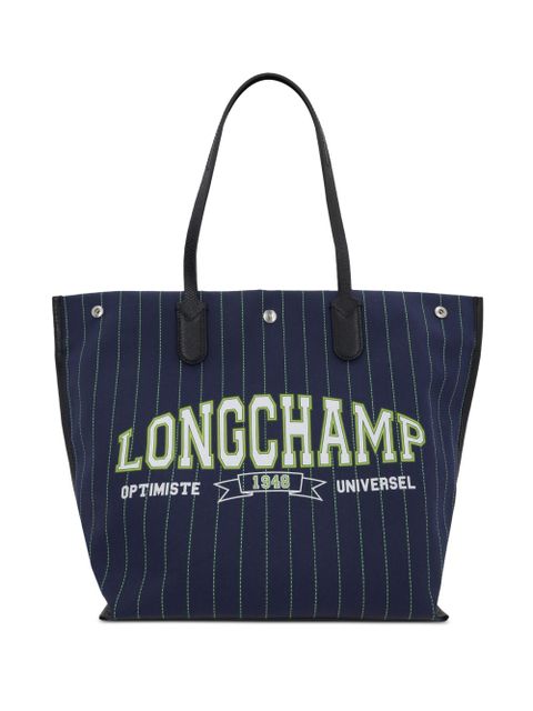 Longchamp logo-print shopper bag - Blue