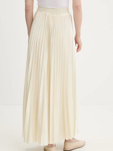 Answear.LAB spódnica kolor beżowy maxi rozkloszowana