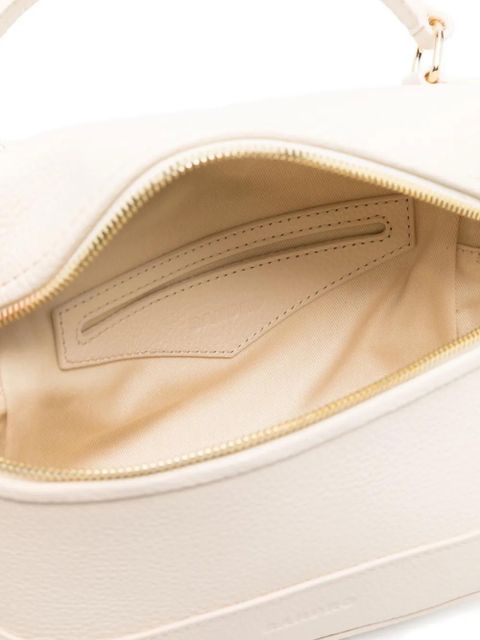 SANDRO grained leather zip-fastening tote bag - Neutrals