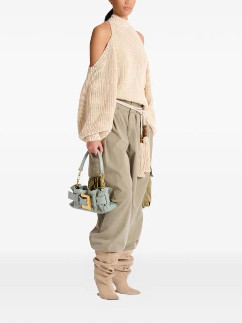 Balmain mini Anthem leather clutch bag - Blue - zdjęcie produktu nr 2