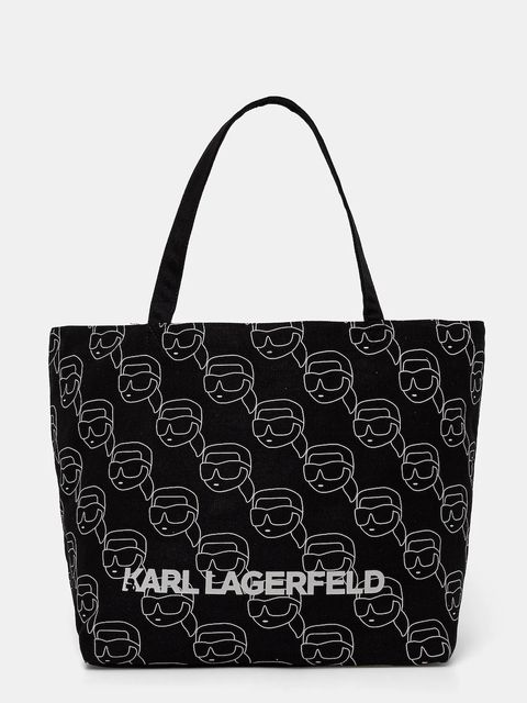 Karl Lagerfeld torebka bawełniana kolor czarny A1W50023 - zdjęcie produktu nr 1