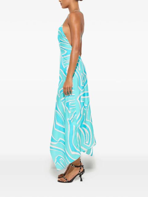 PUCCI Labirinto-print silk dress - Blue - zdjęcie produktu nr 2