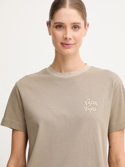 Napapijri t-shirt bawełniany S-Fedaia damski kolor beżowy NP0A88XON1T1