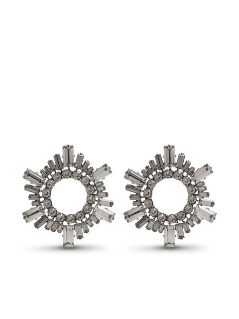 Amina Muaddi mini Begum crystal-embellished earrings - Silver