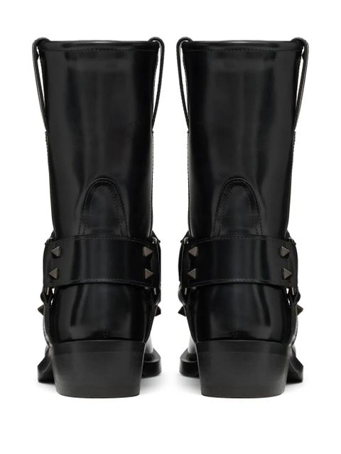 Valentino Garavani 40mm Rockstud biker boots - Black