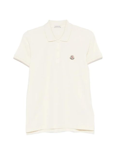 Moncler short-sleeve logo-patch polo shirt - Neutrals - zdjęcie produktu nr 1