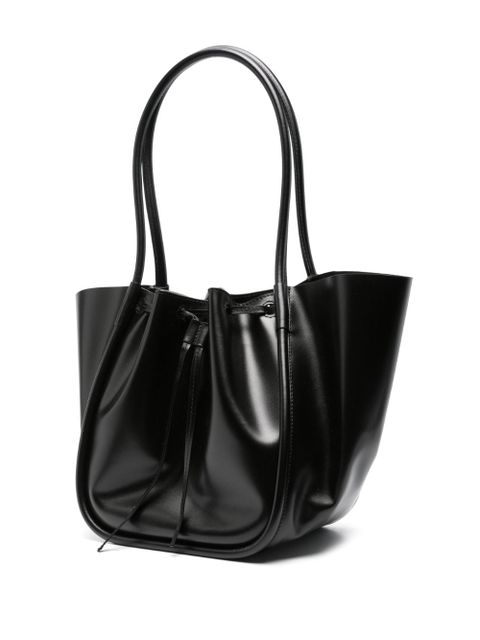 Proenza Schouler large Ruched leather tote bag - Black