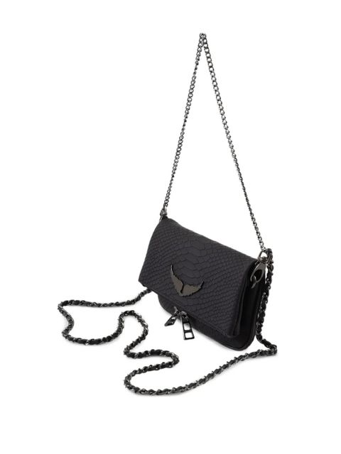 Zadig&Voltaire snakeskin-effect chain cross body bag - Black
