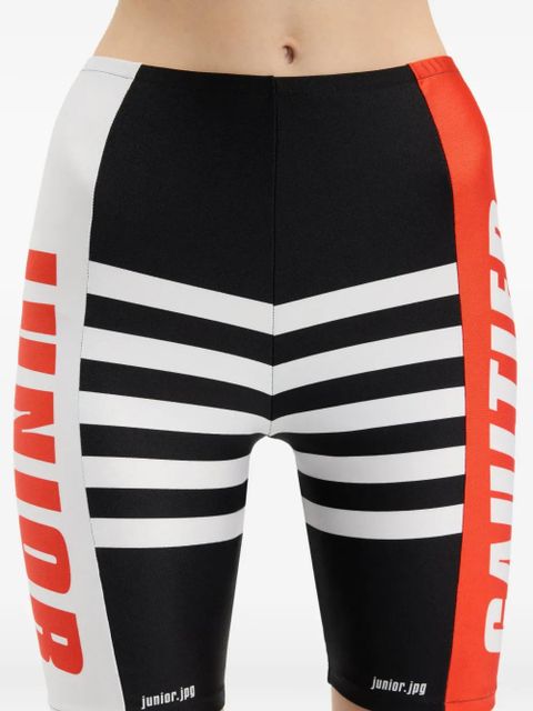 Jean Paul Gaultier Junior Gaultier cycling-printed stretch shorts - Black