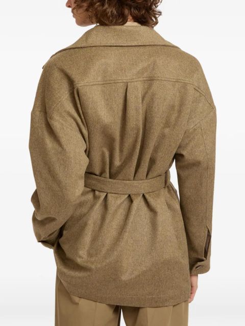Yves Salomon button belted cashmere jacket - Neutrals