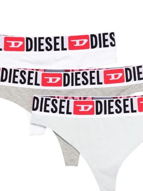 Diesel Ufst-Stars logo-band briefs (set of three) - Grey