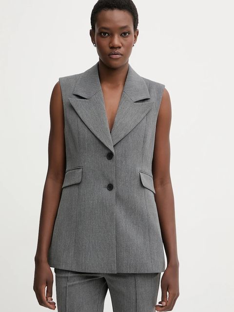 AllSaints kamizelka ASTRA kolor szary jednorzędowa W043QD - zdjęcie produktu nr 1