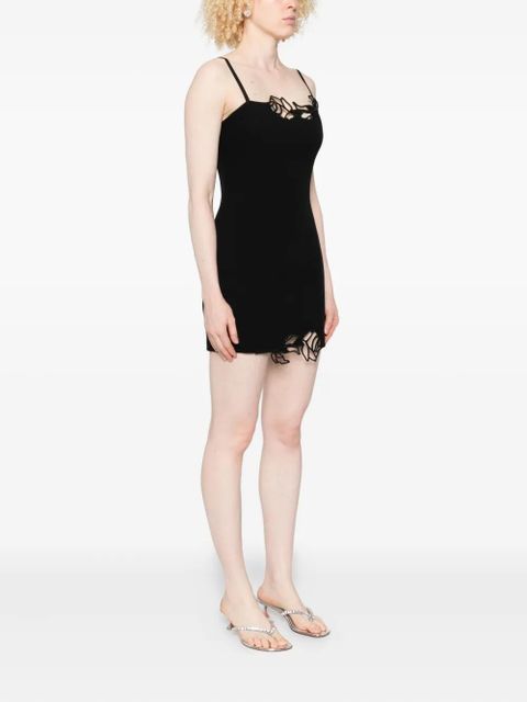 Blumarine rose-embellished mini dress - Black
