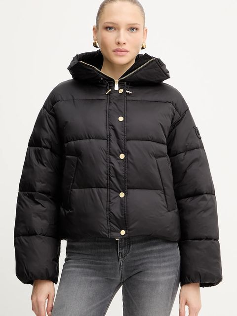 Pinko kurtka kolor brązowy zimowa oversize 105656 A2TF