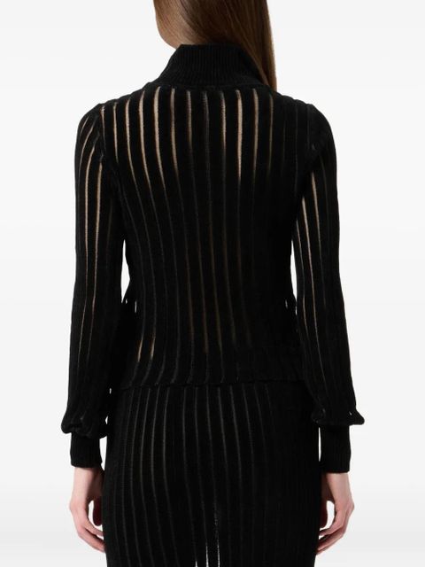 Blumarine high-neck ribbed top - Black