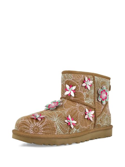 UGG Mini Meadow embroidery floral appliqué ankle boots - Brown - zdjęcie produktu nr 2
