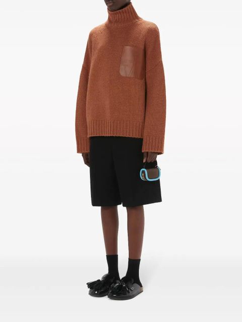 JW Anderson anchor-logo ribbed-knit jumper - Brown - zdjęcie produktu nr 2