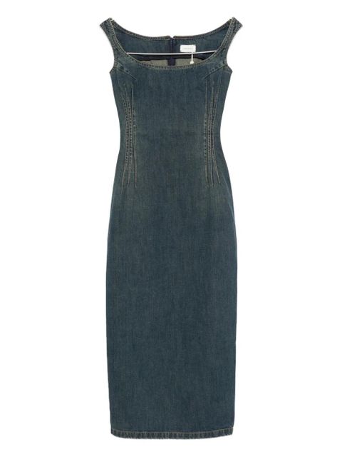 Magda Butrym square-neck denim dress - Blue