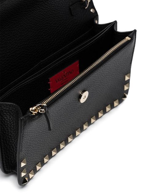 Valentino Garavani Rockstud leather clutch bag - Black