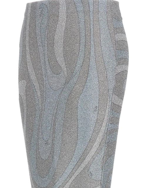 PUCCI Iride metallic midi skirt - Grey