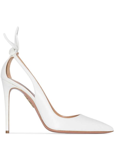 Aquazzura Bow Tie 105mm pumps - White - zdjęcie produktu nr 1