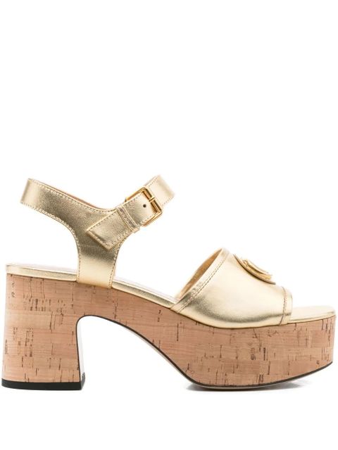 Valentino Garavani 80mm Vlogo heeled sandals - Gold - zdjęcie produktu nr 1