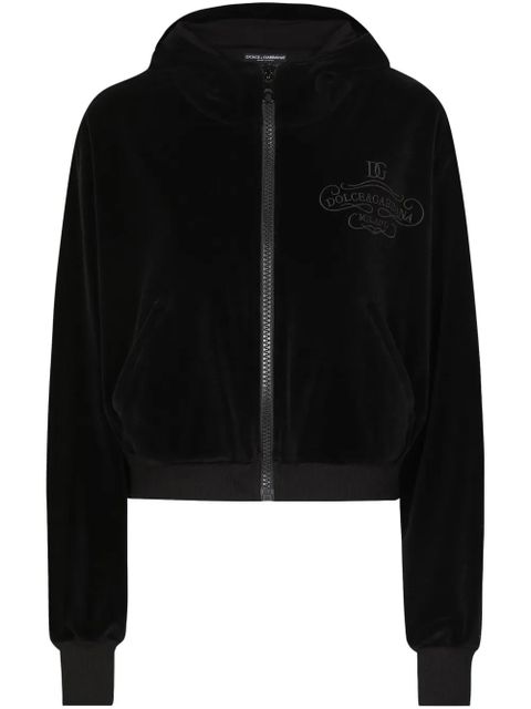 Dolce & Gabbana logo-embroidered hoodie - Black - zdjęcie produktu nr 1