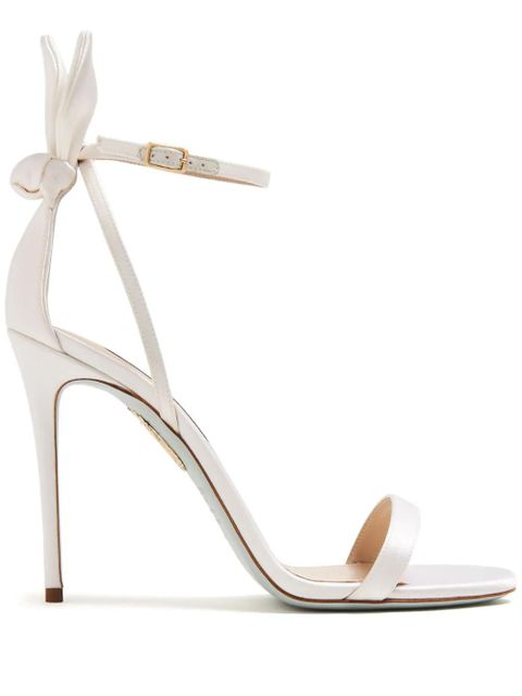 Aquazzura Bow Tie 105mm leather sandals - White - zdjęcie produktu nr 1